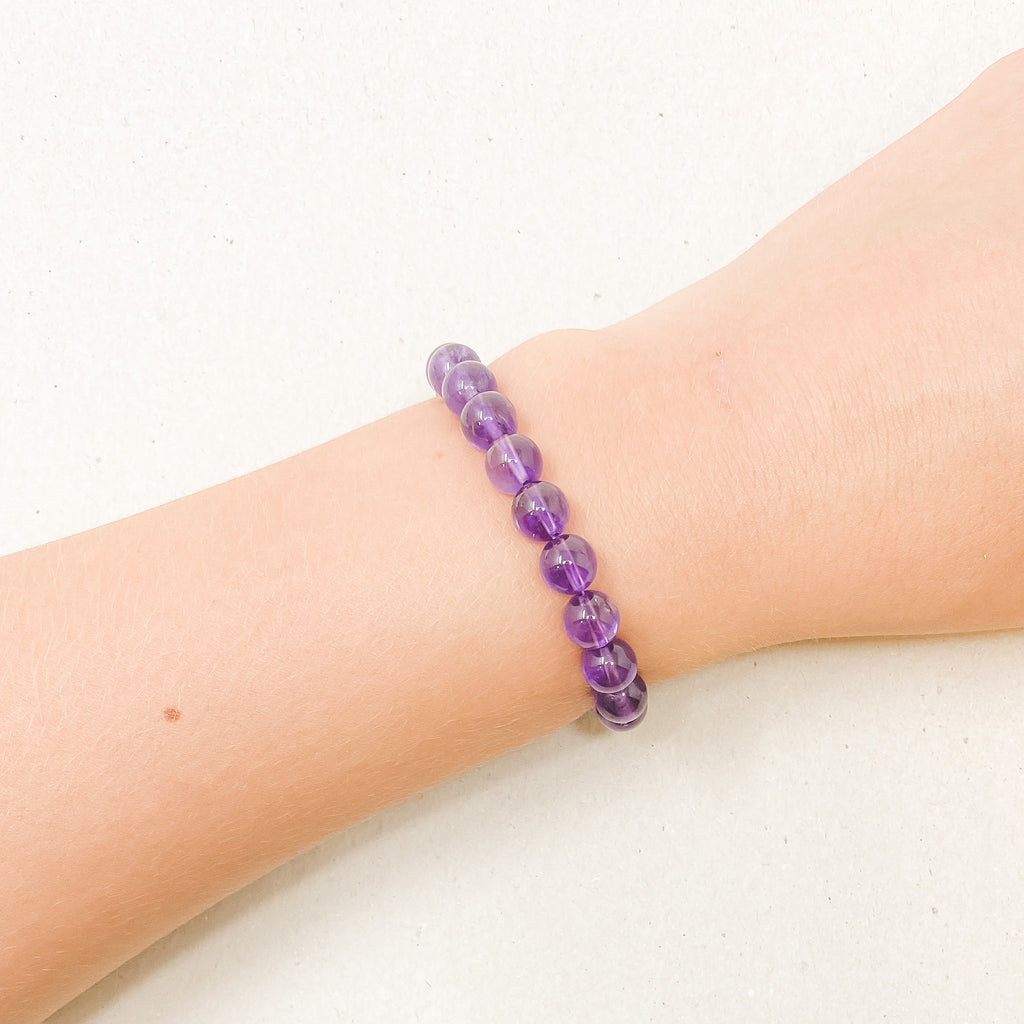 Amethyst 8mm Gemstone Bracelet