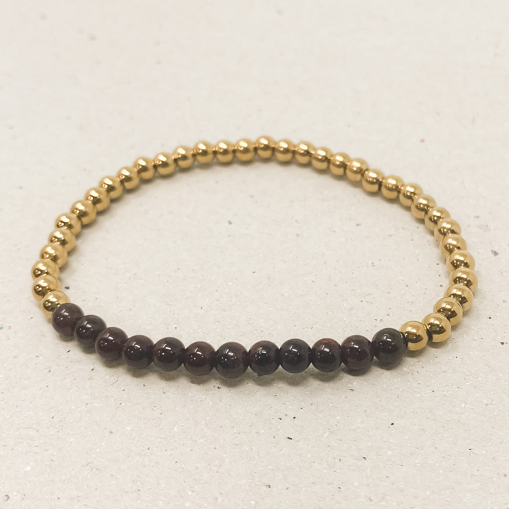 Garnet Gemstone Bracelet - January Birthstone