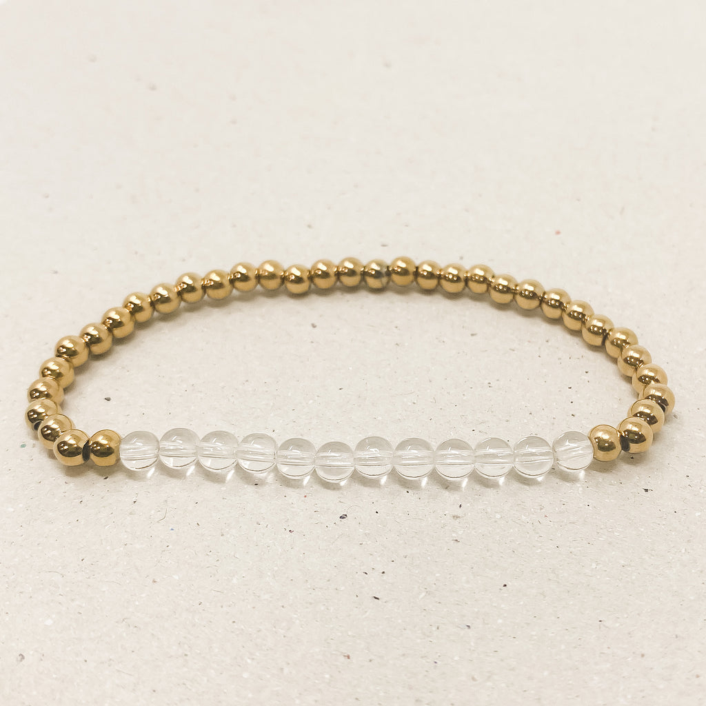 Clear Quartz Gemstone Bracelet - April Birthstone
