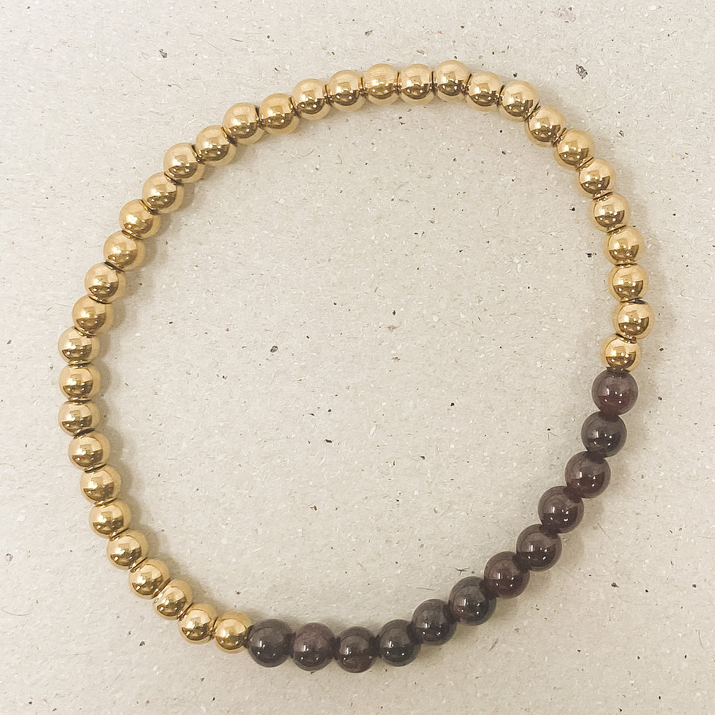 Garnet Gemstone Bracelet - January Birthstone