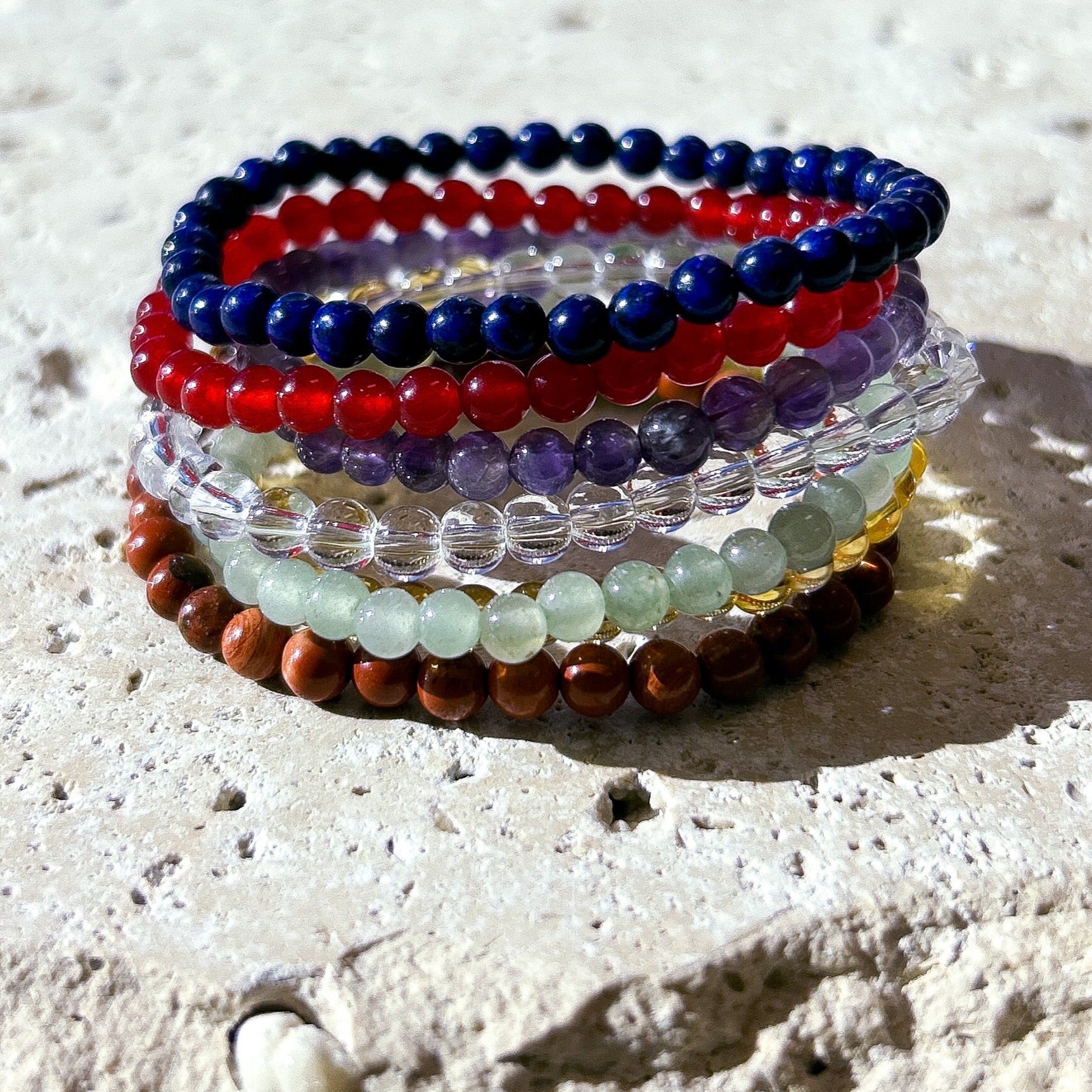 7 Chakra Gemstone Bracelet Stack