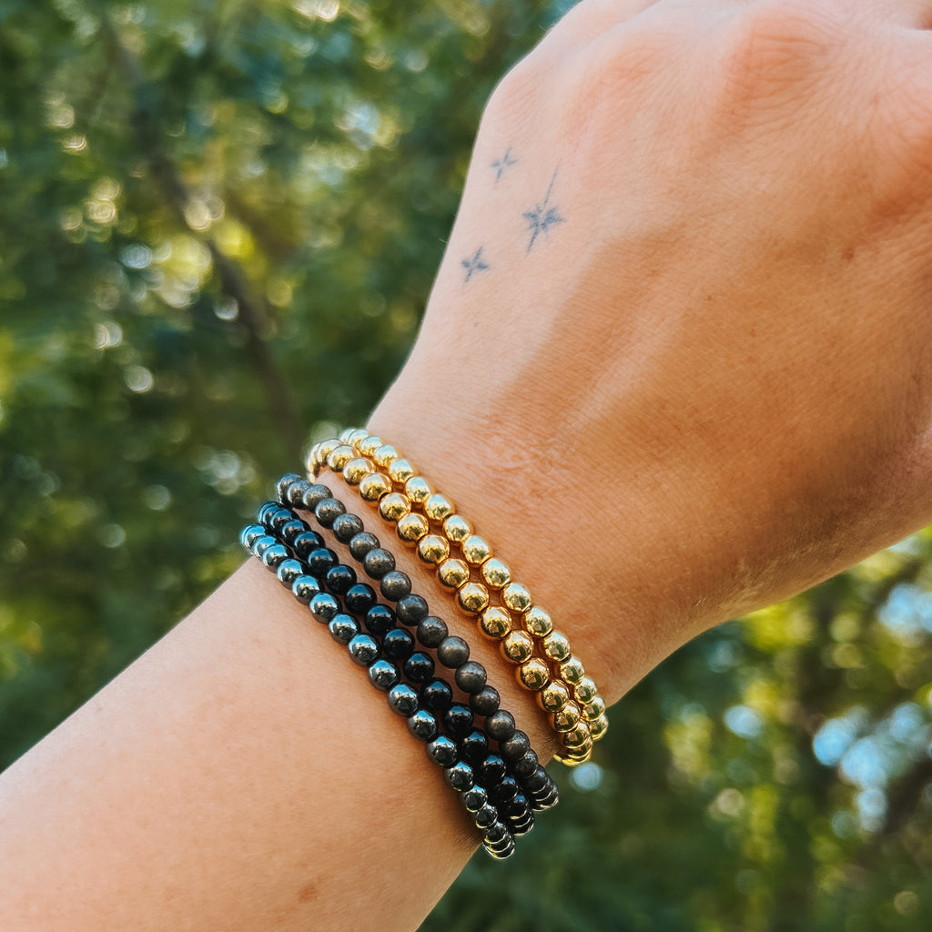 Gold Hematite Gemstone Bracelet