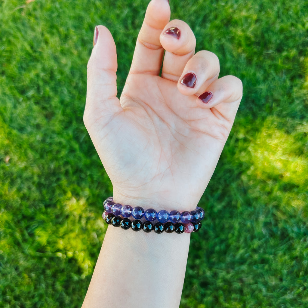 Amethyst 8mm Gemstone Bracelet