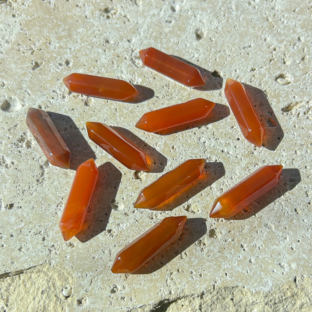 Carnelian Double Pointed Hexagonal Column