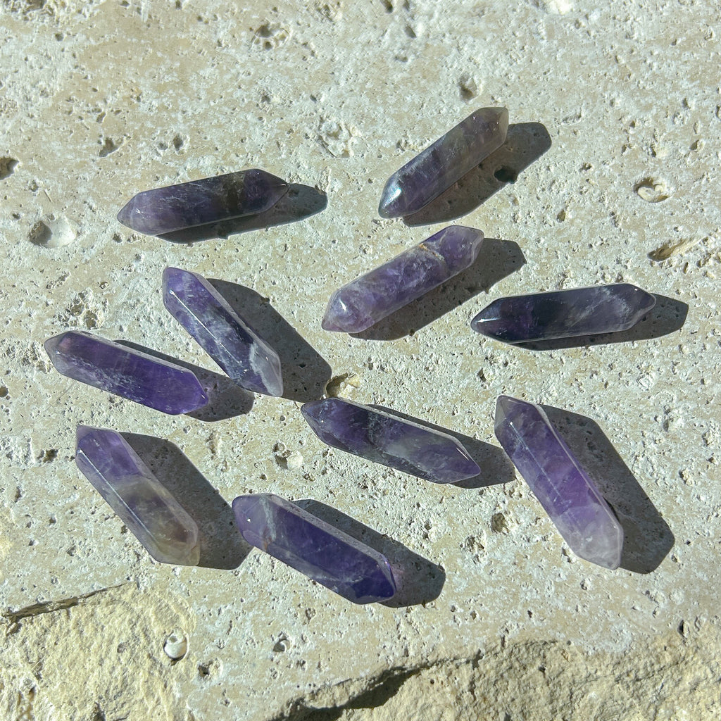 Amethyst Double Pointed Hexagonal Column