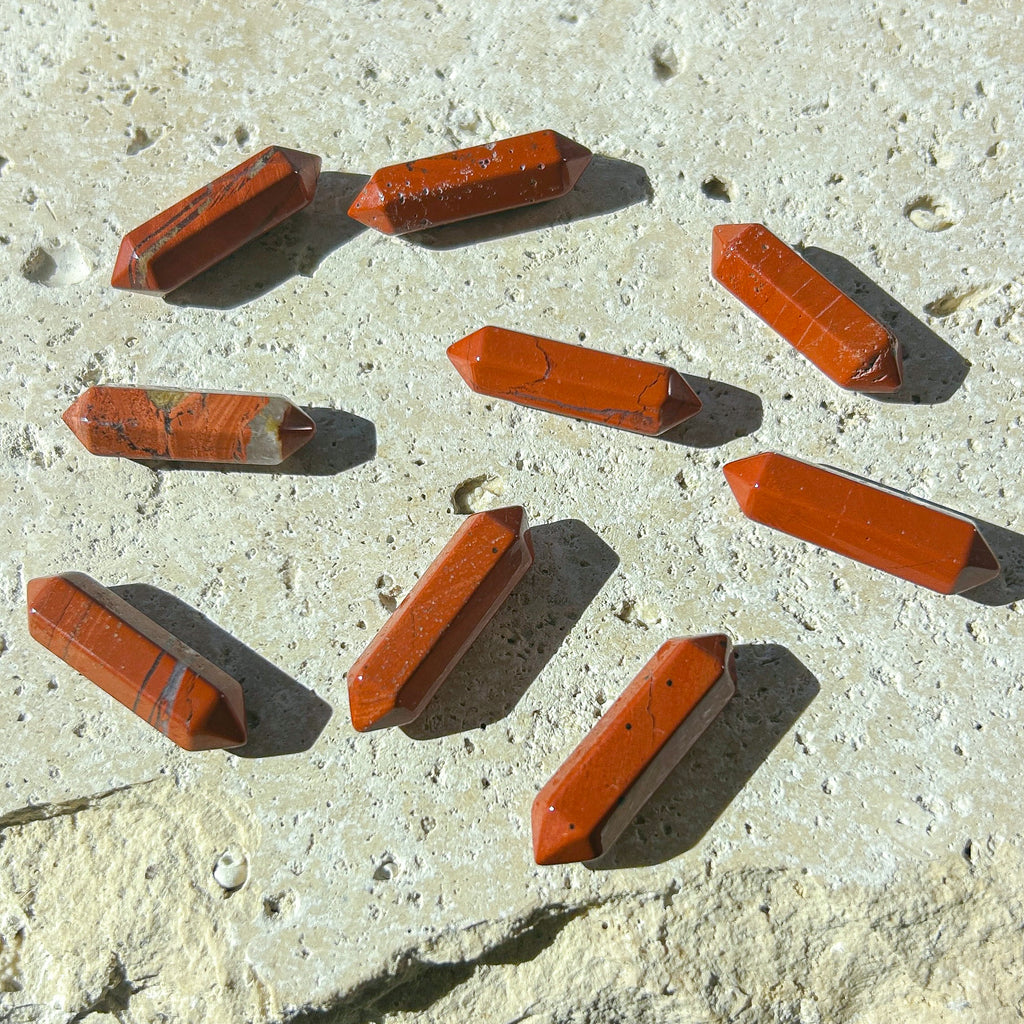 Red Jasper Double Pointed Hexagonal Column