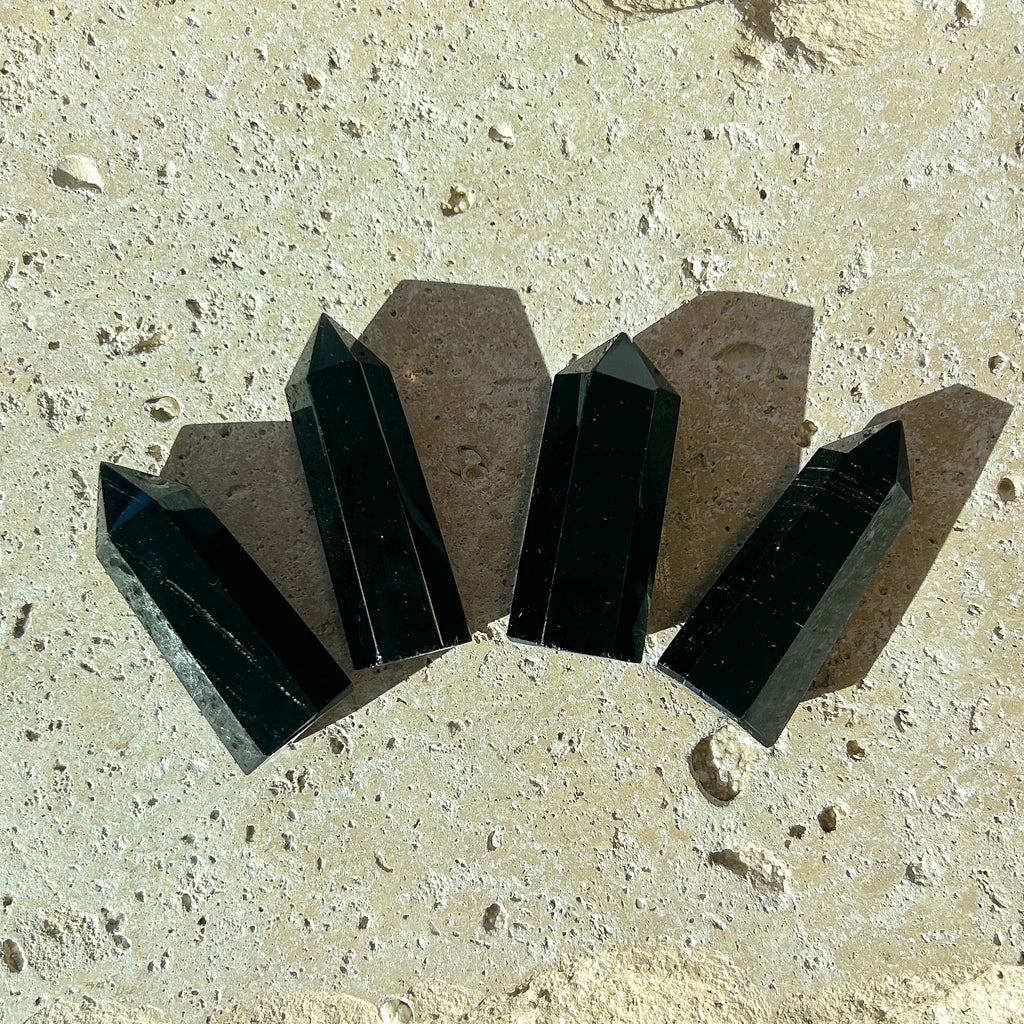 Natural Black Obsidian Crystal Tower