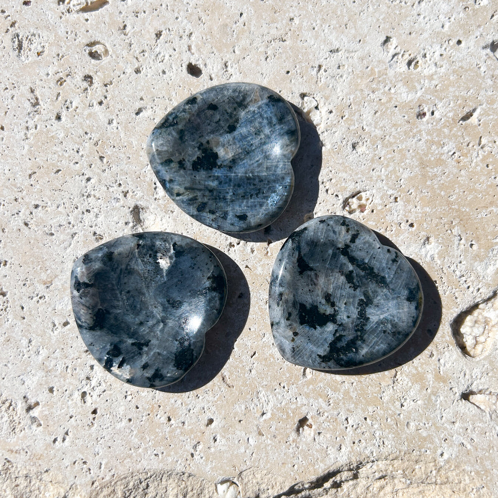 Black Spectrolite Heart Shaped Worry Stone