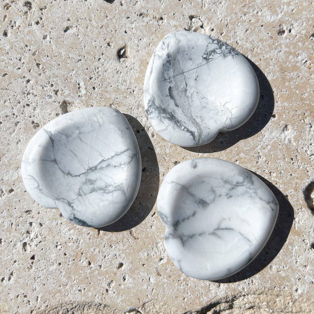 White Howlite Heart Shaped Worry Stone