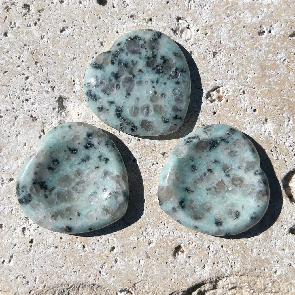 Kiwi Jasper Heart Shaped Worry Stone