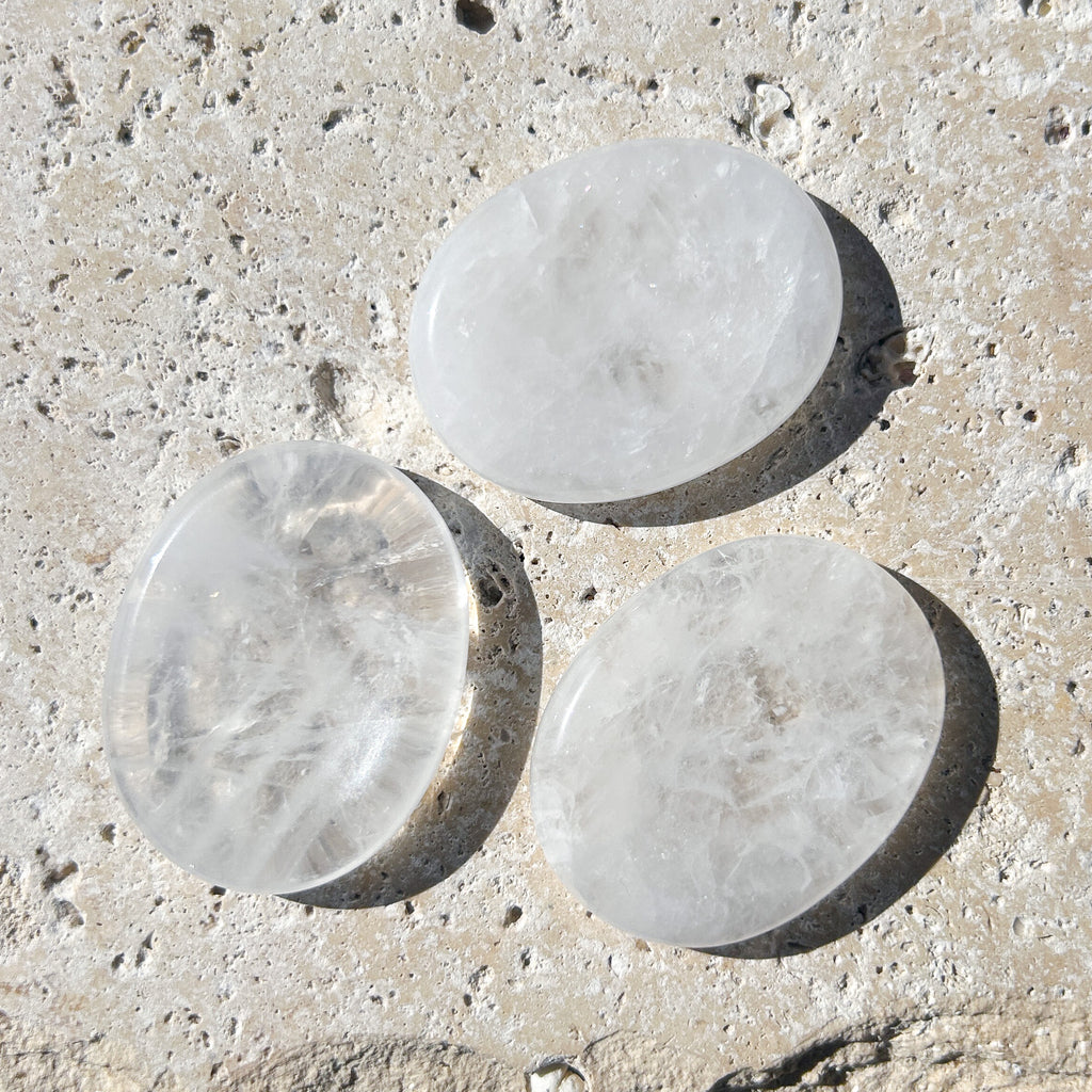Natural Clear Quartz Worry Stones