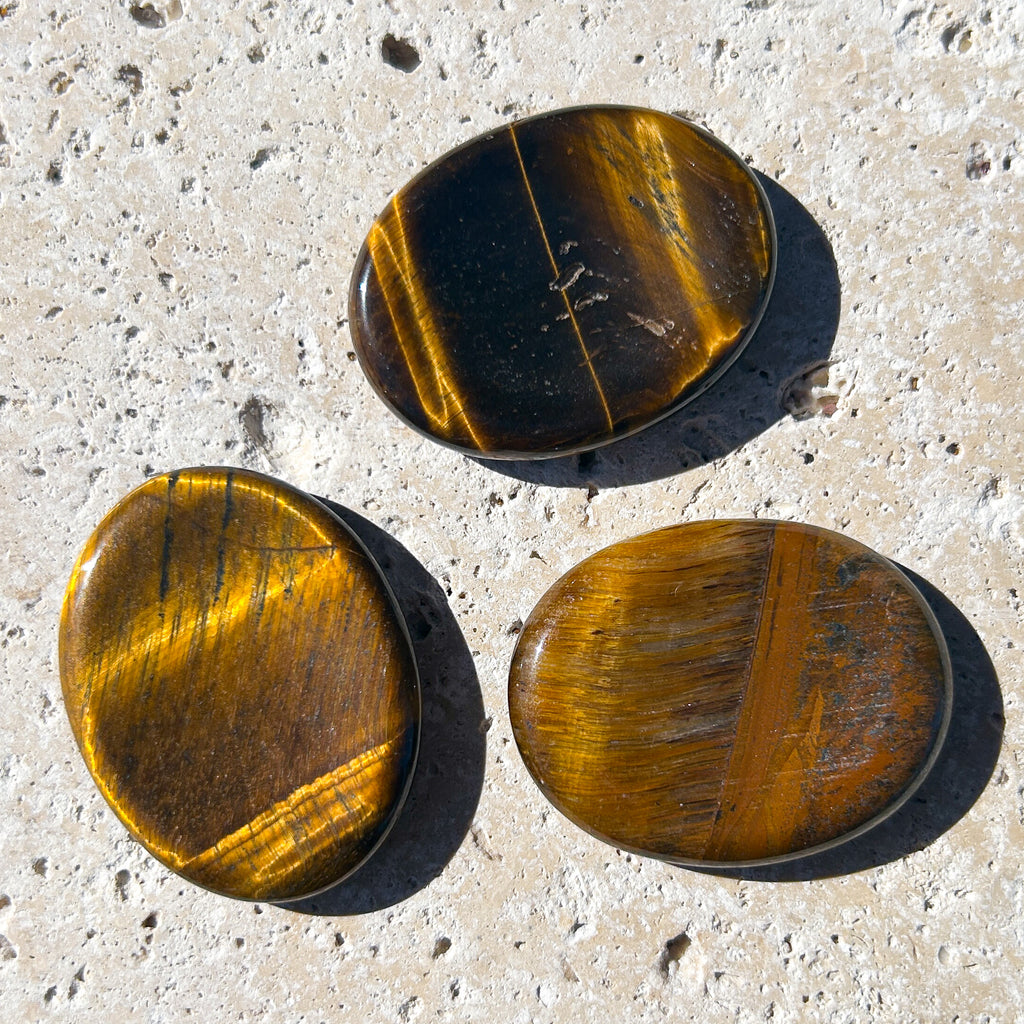 Natural Tigers Eye Worry Stones