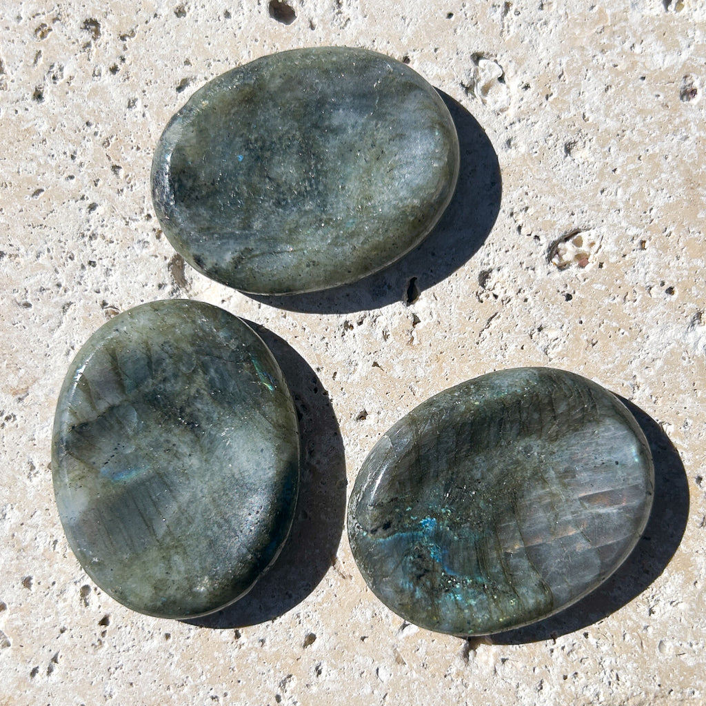 Natural Gray Moonstone Worry Stone