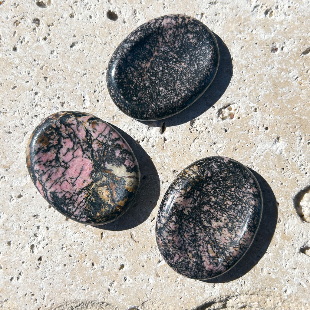 Natural Rhodochrosite Worry Stone