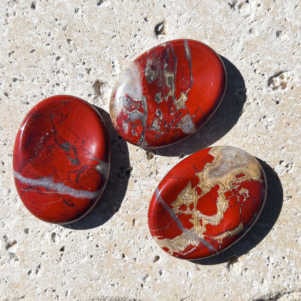 Small Red Jasper Worry Stone