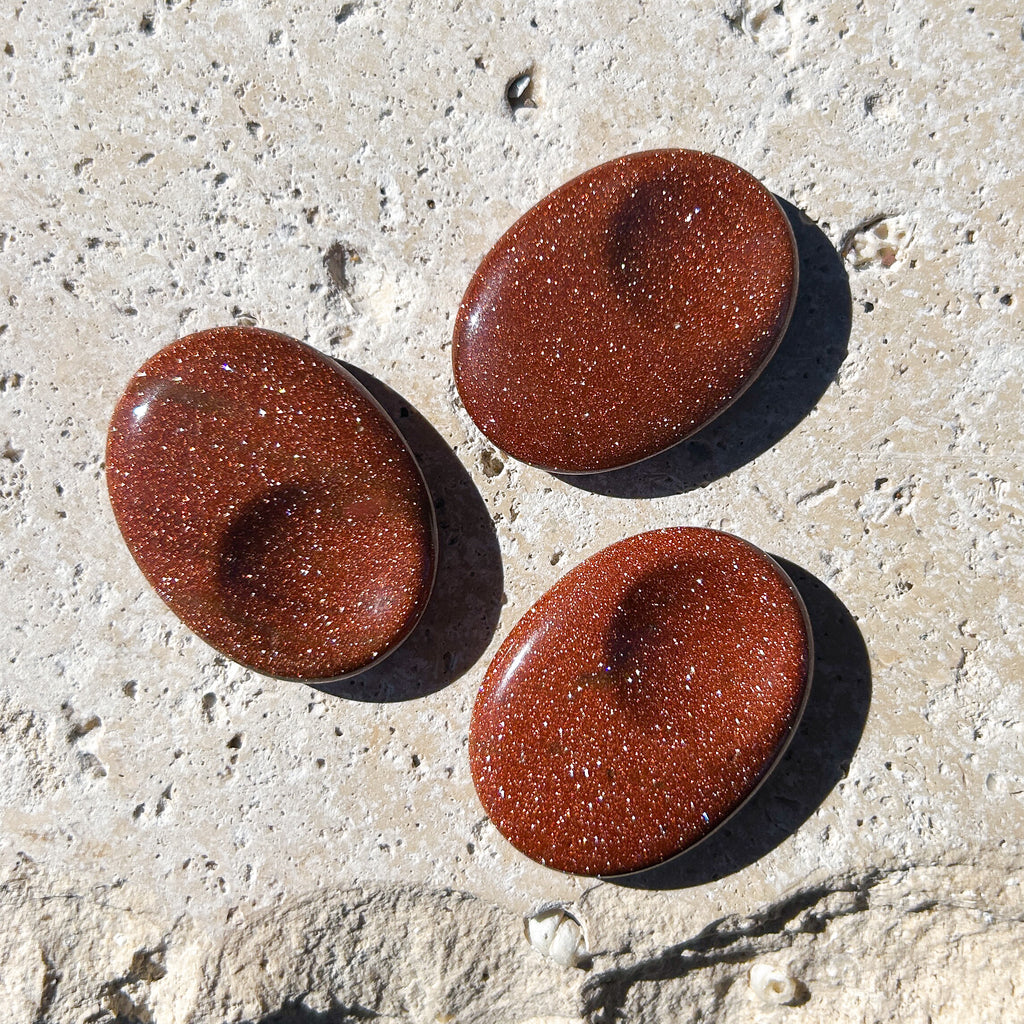 Small Gold Stone Worry Stone