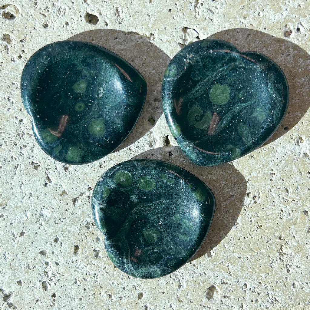 Kambaba Jasper Heart Shaped Worry Stone