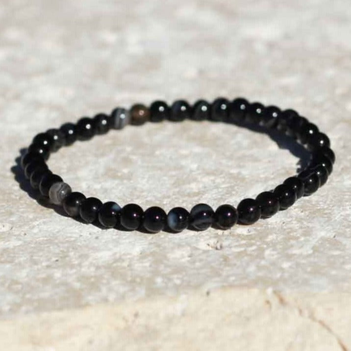 Silver Obsidian Gemstone Bracelet