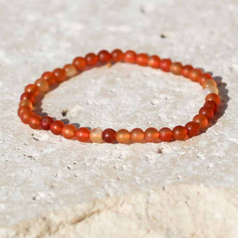 Frost Red Agate Gemstone Bracelet