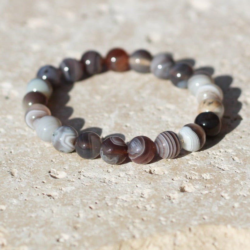 Persian Gulf Agate 8mm Gemstone Bracelet