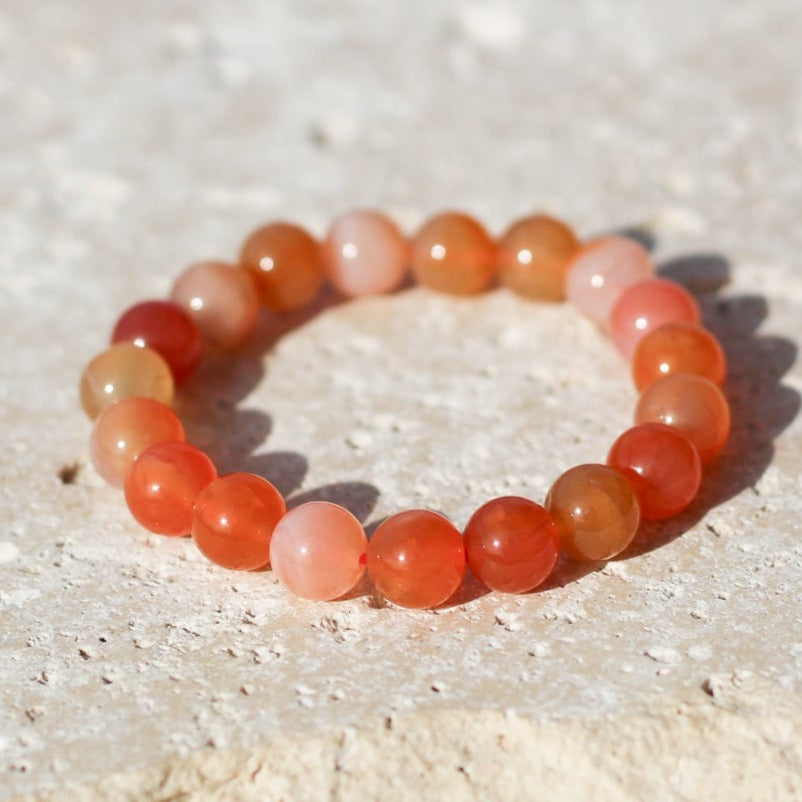 Natural Carnelian 8mm Gemstone Bracelet