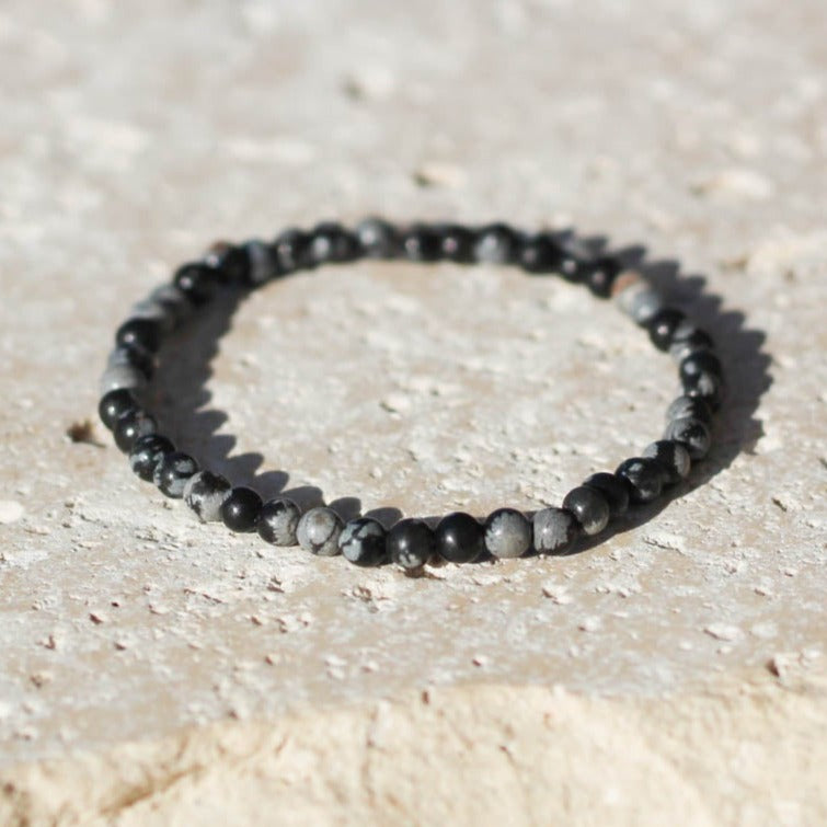 Snowflake Obsidian Gemstone Bracelet