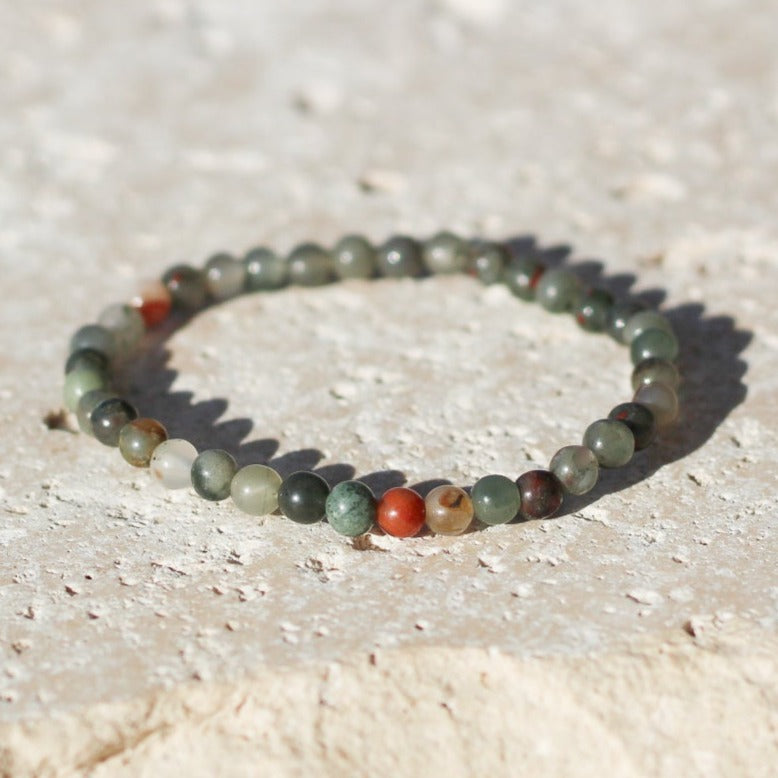 African Bloodstone Gemstone Bracelet