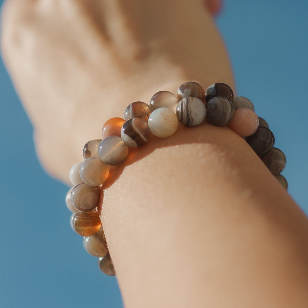 Persian Gulf Agate 8mm Gemstone Bracelet