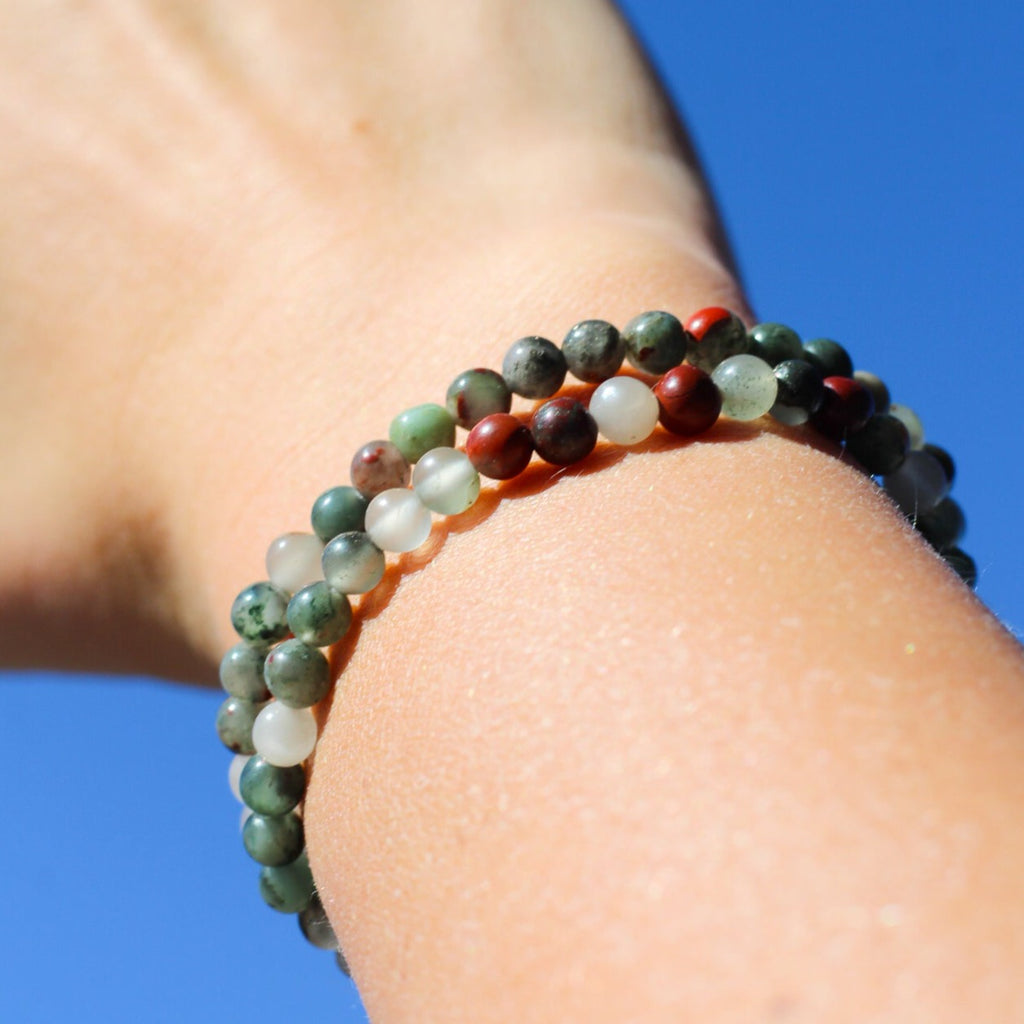 African Bloodstone Gemstone Bracelet