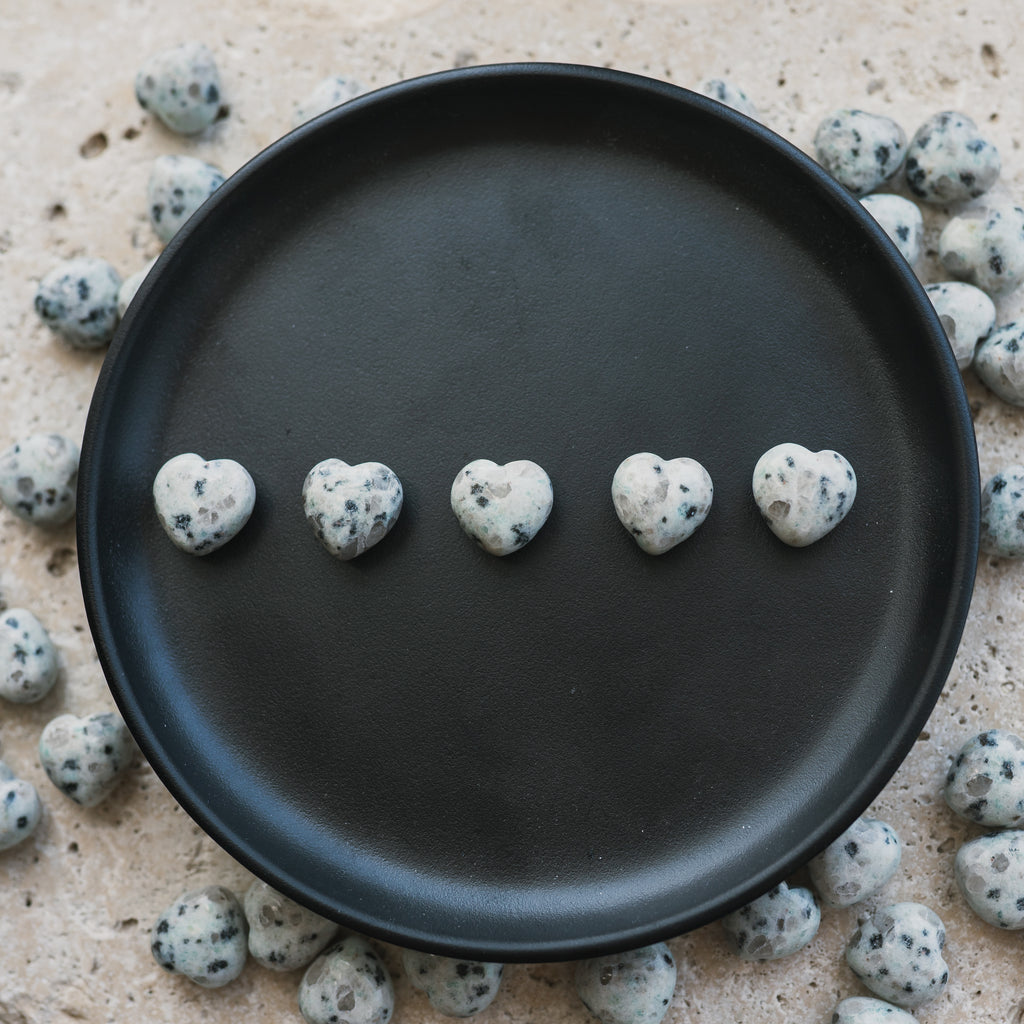 Mini Kiwi Jasper Puffy Hearts