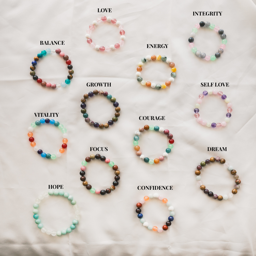 8MM Chunky Gemstone Bracelets - Set Intentions Collection