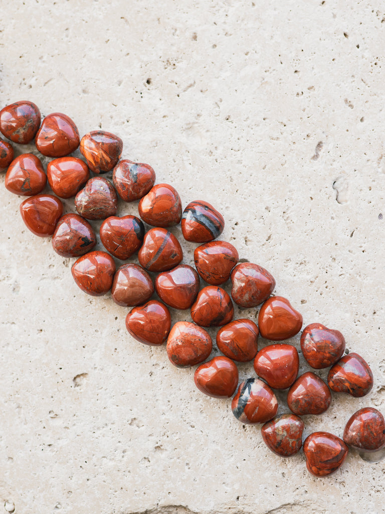 Red Jasper Mini Puffy Hearts