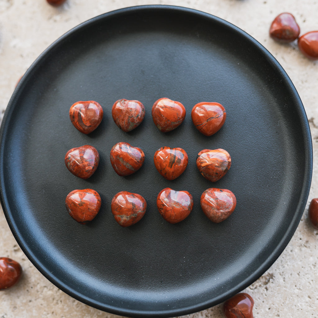 Red Jasper Mini Puffy Hearts
