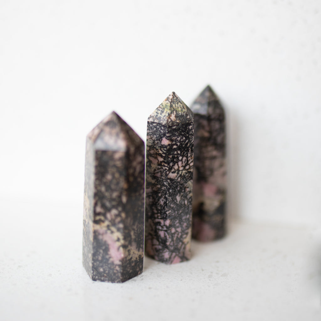 Natural Rhodochrosite Crystal Tower