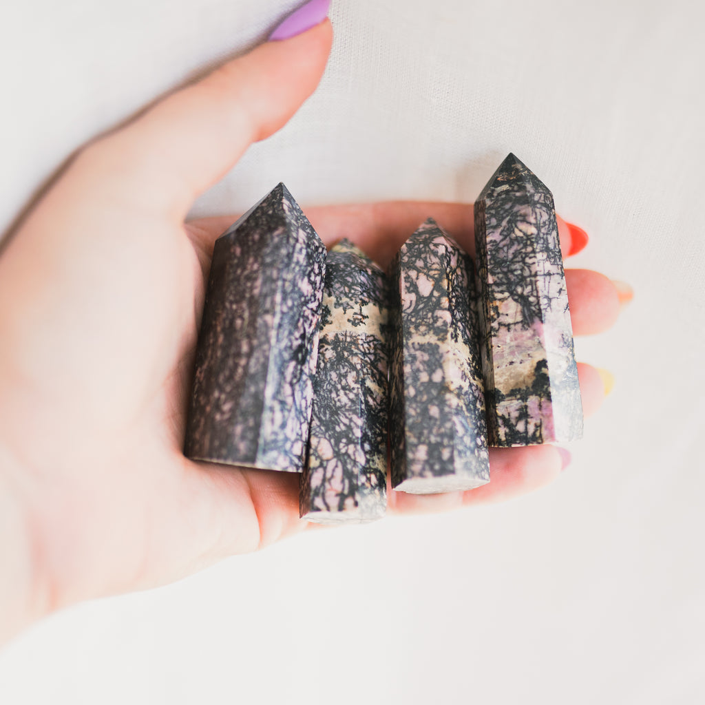 Natural Rhodochrosite Crystal Tower