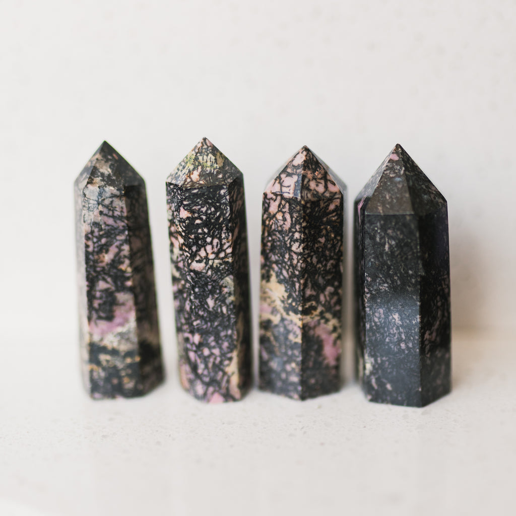 Natural Rhodochrosite Crystal Tower