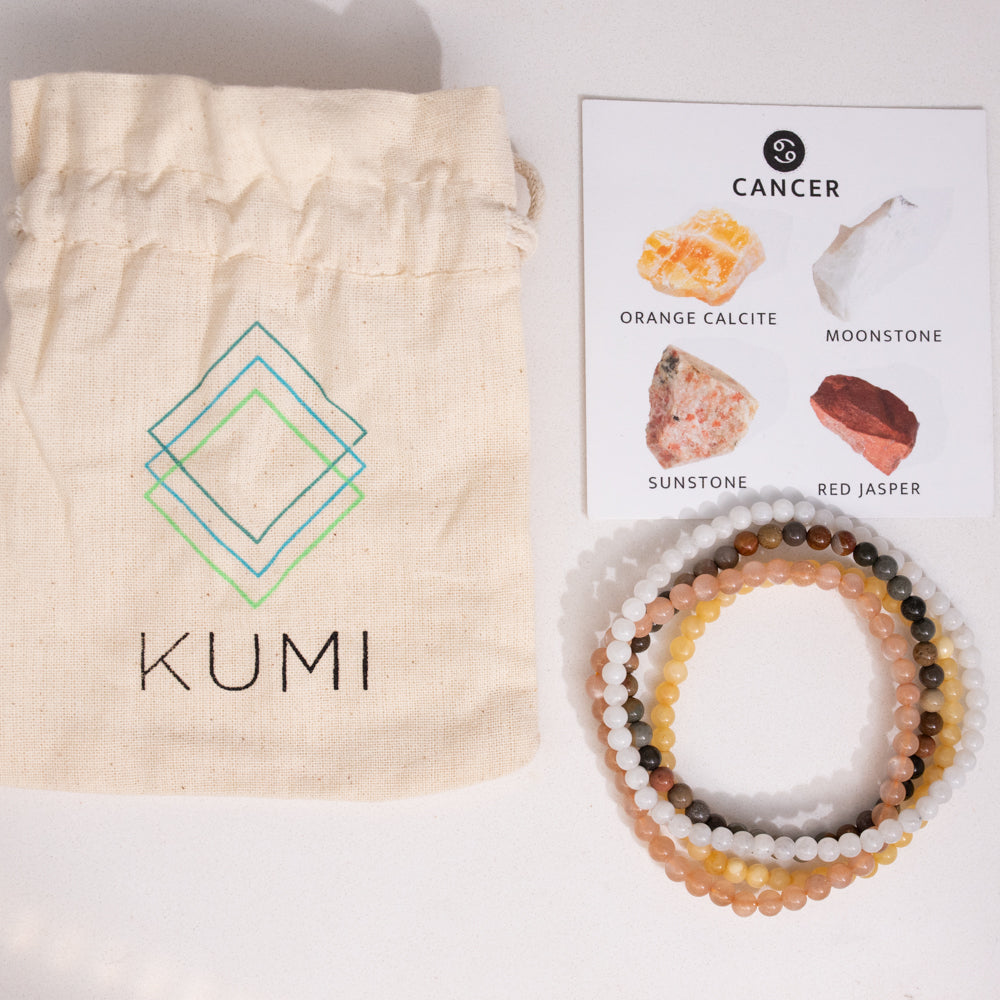 Cancer Gemstone Bracelet Stack