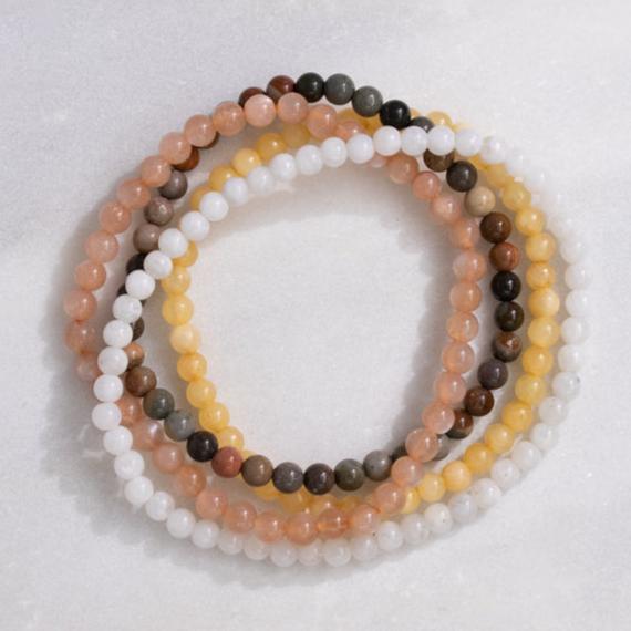 Cancer Gemstone Bracelet Stack