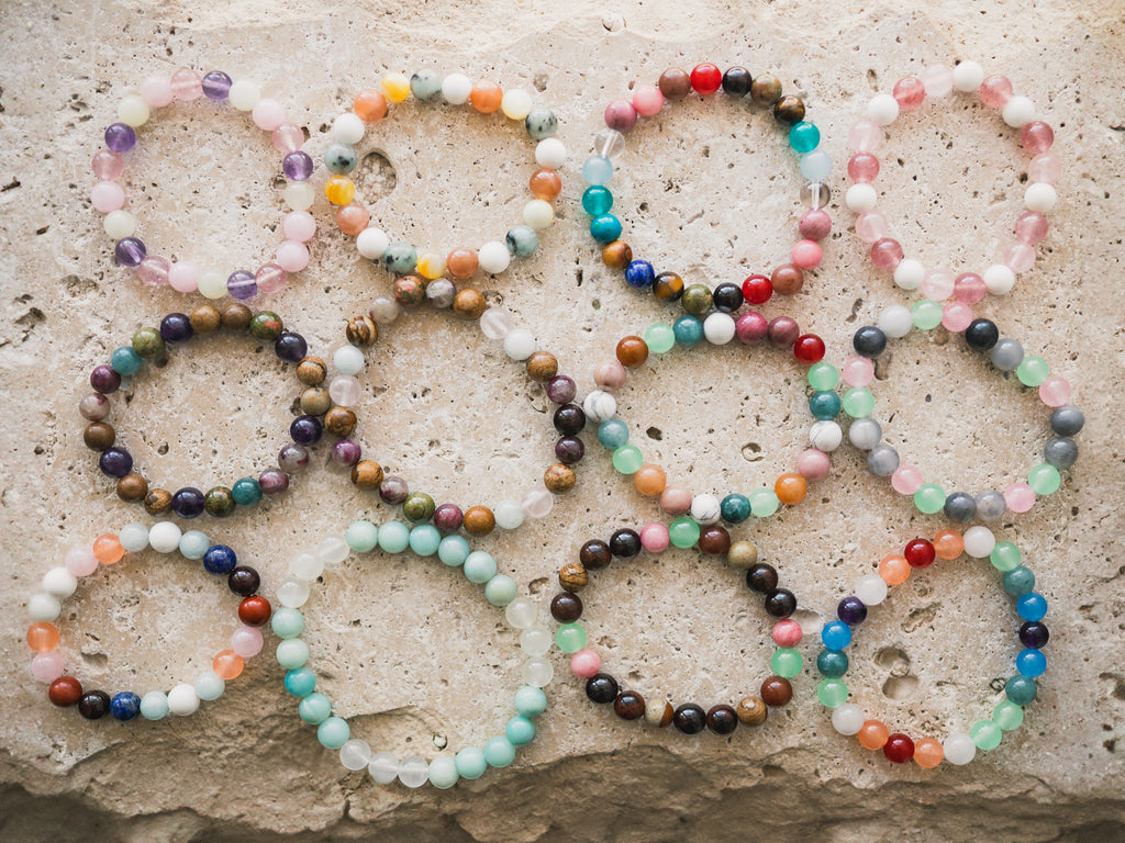 8MM Chunky Gemstone Bracelets - Set Intentions Collection