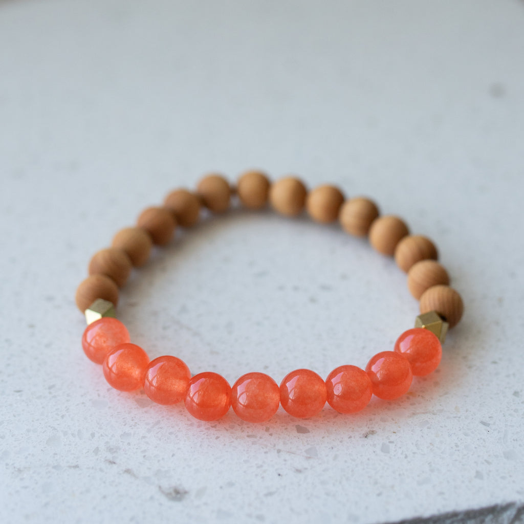 Peachy Orange & Rosewood Diffuser Bracelet