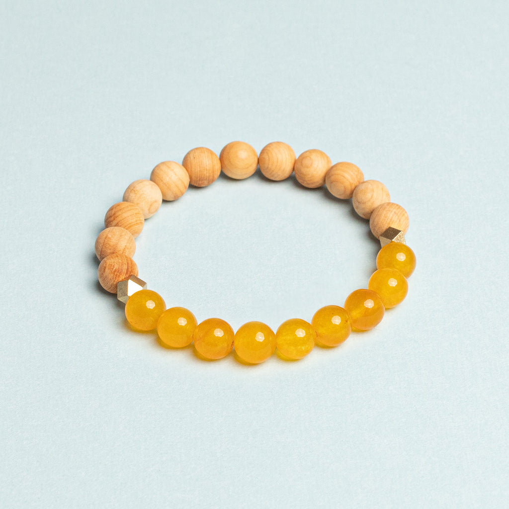 Amber Jade & Rosewood Diffuser Bracelet