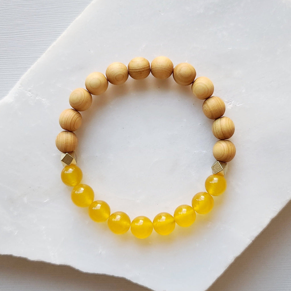 Amber Jade & Rosewood Diffuser Bracelet