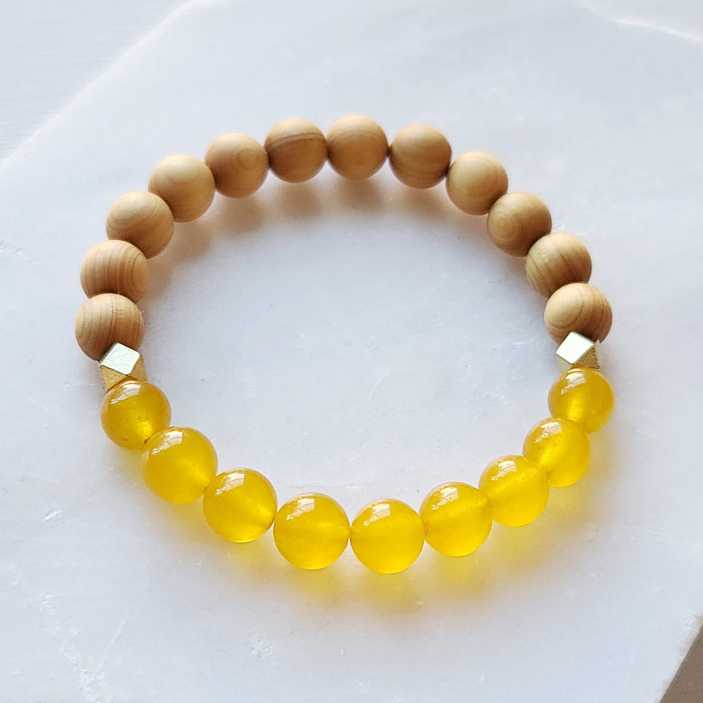 Amber Jade & Rosewood Diffuser Bracelet