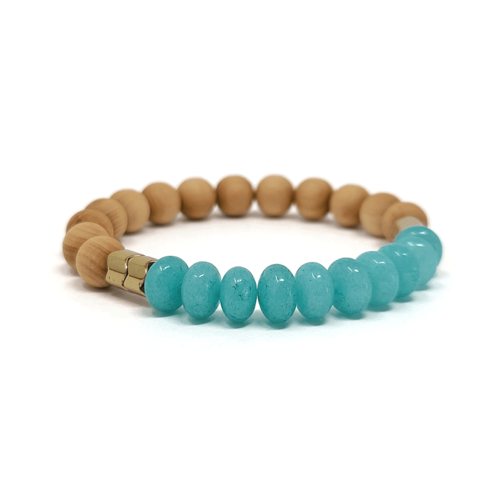 Aqua Chalcedony & Rosewood Diffuser Bracelet