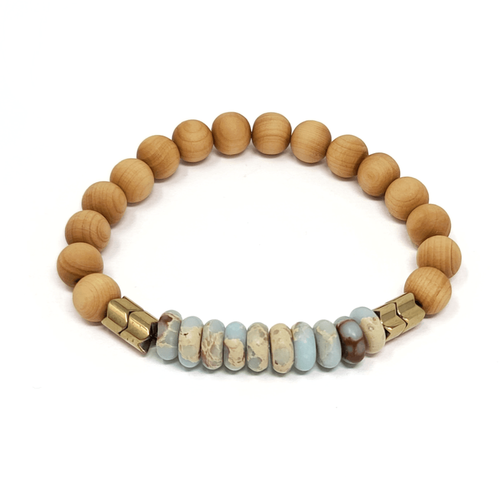 Baby Blue Jasper & Rosewood DIffuser Bracelet