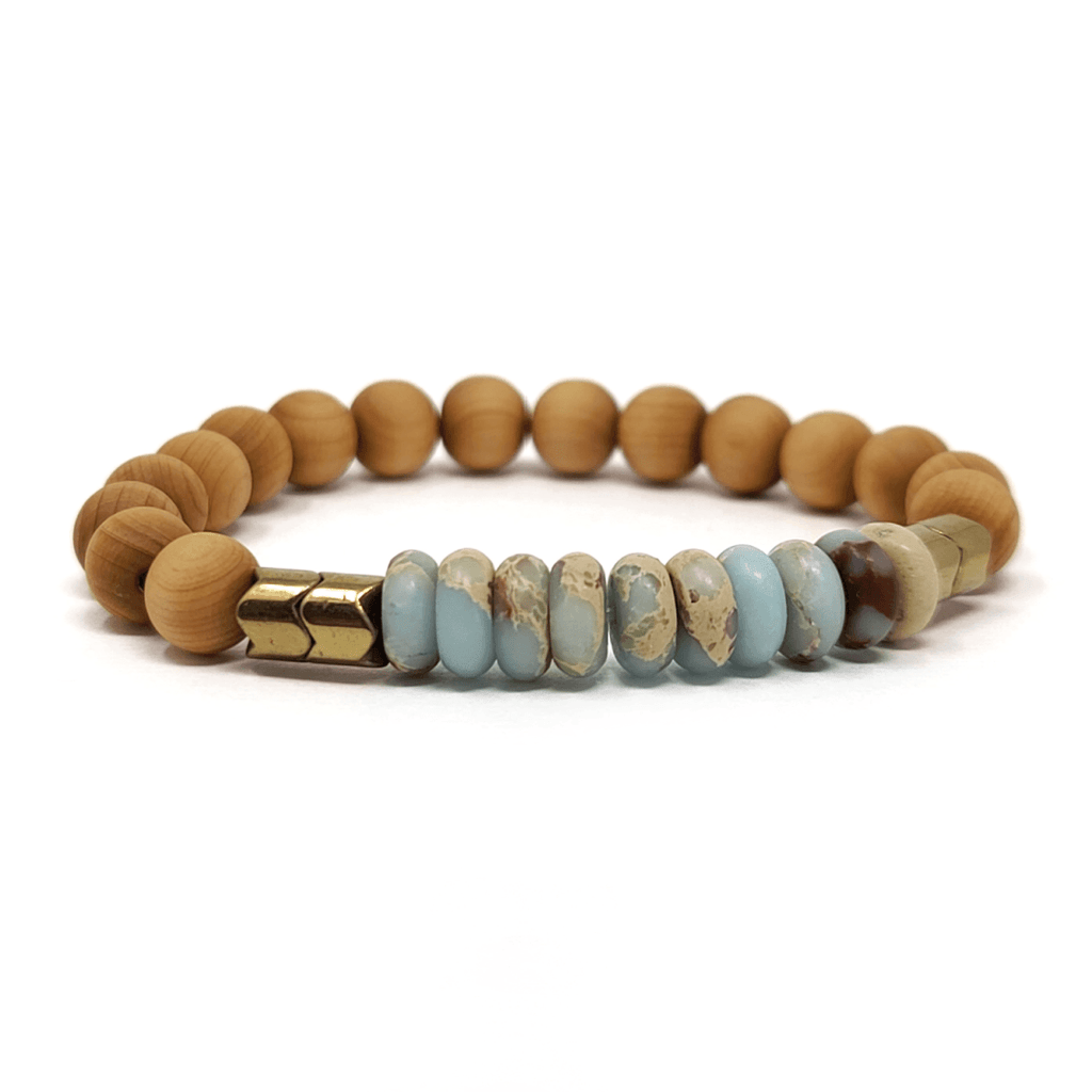 Baby Blue Jasper & Rosewood DIffuser Bracelet