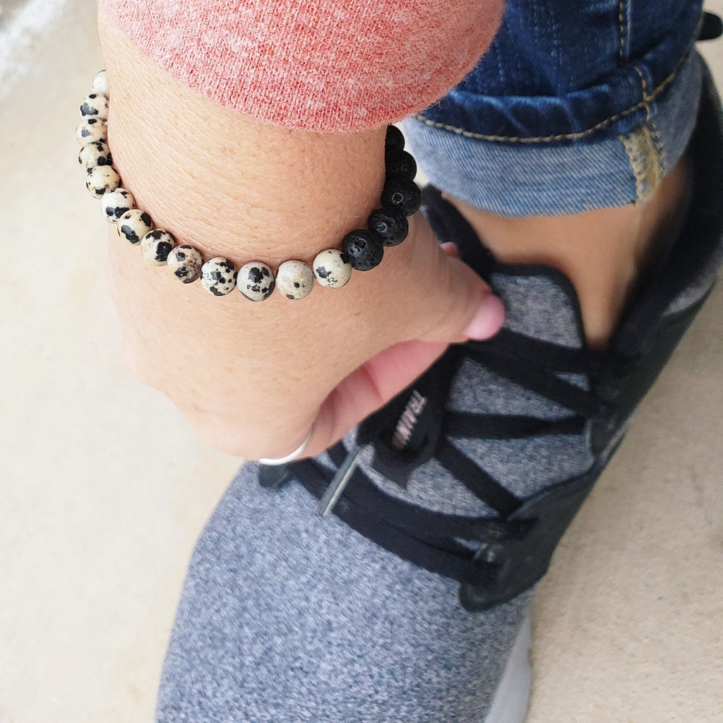 Dalmatian Jasper Diffuser Bracelet