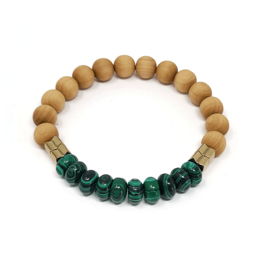 Green Malachite & Rosewood Diffuser Bracelet