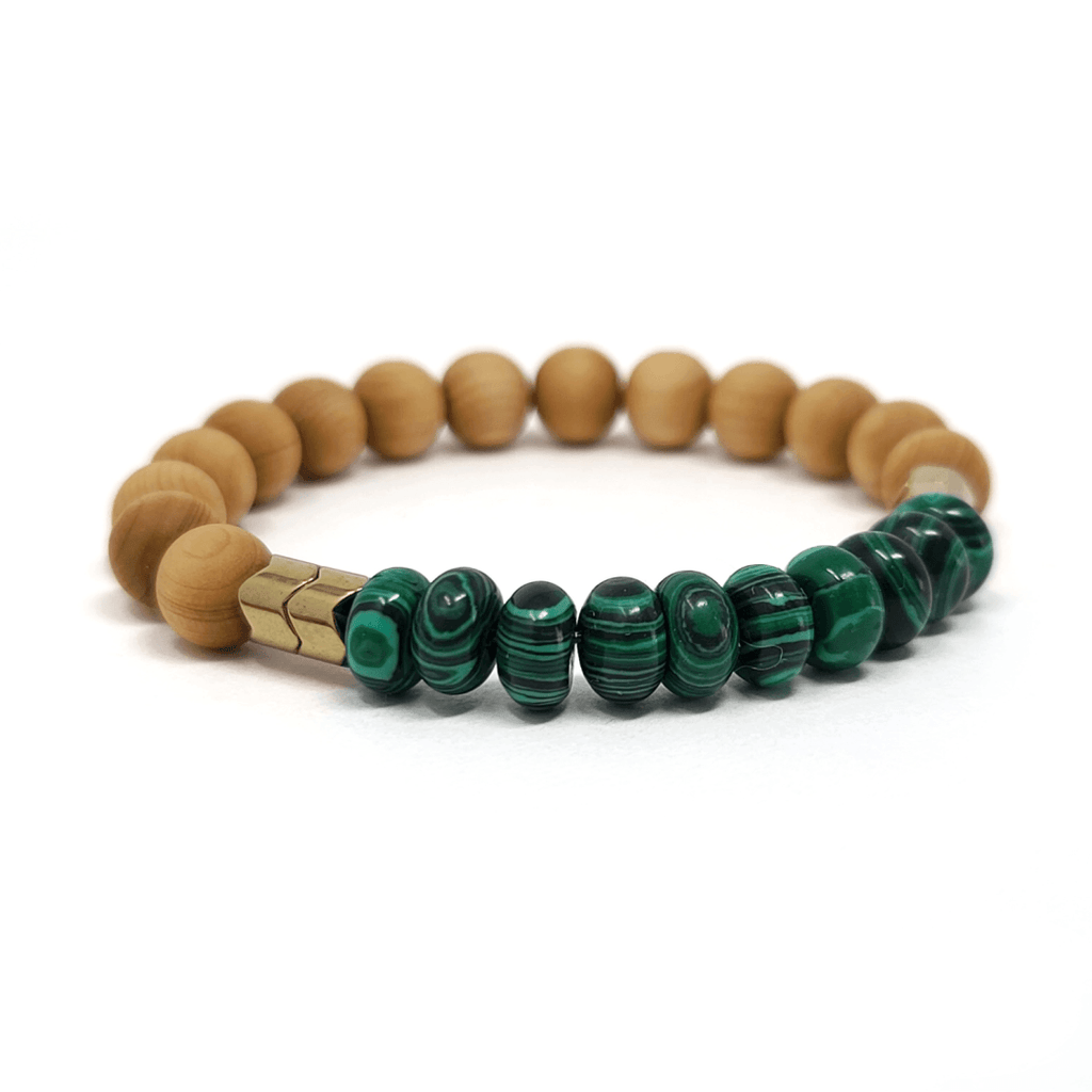 Green Malachite & Rosewood Diffuser Bracelet