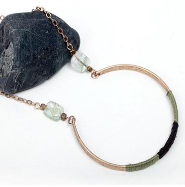 Half Circle Stone Necklace